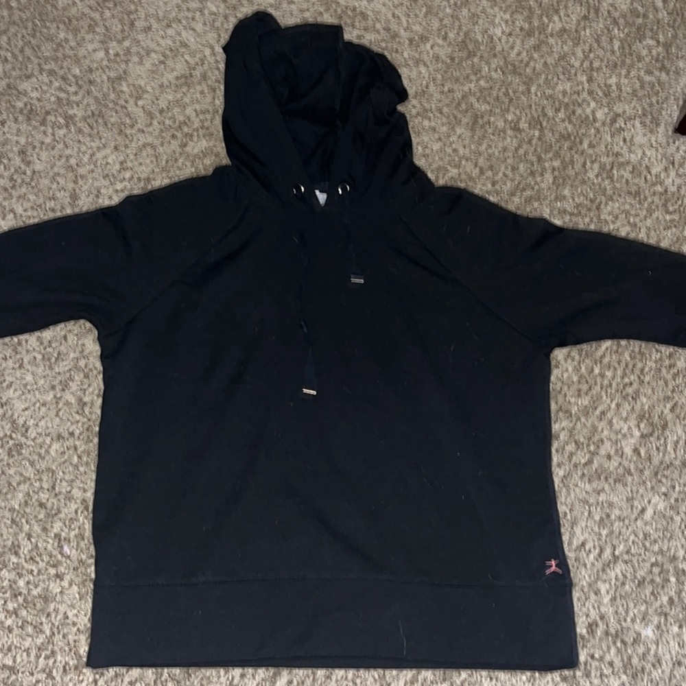 Womens Black Thin Pullover Hoodie